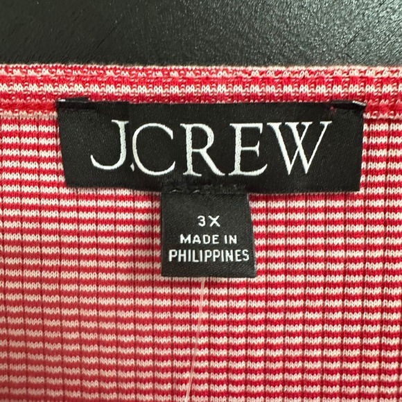 J.Crew Red White Striped Ruffle Flutter Sleeve Knit Top Size 3X NEW - Picture 3 of 8